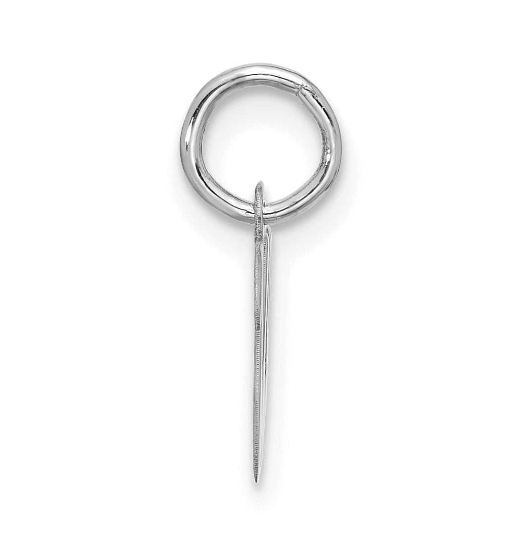 10K White Gold Small-Script Initial W Charm
