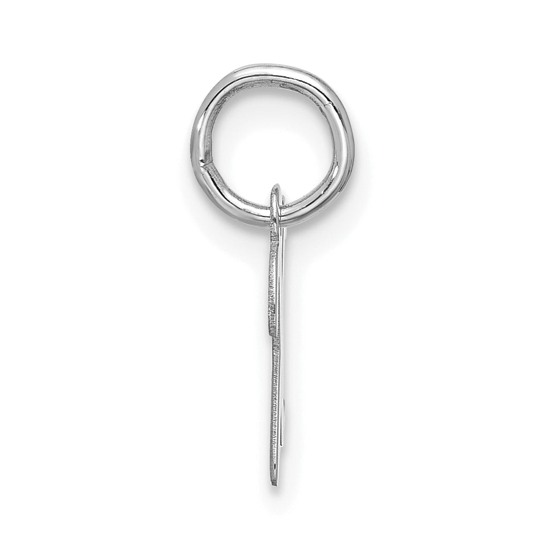 10K White Gold Small Script Initial X Charm