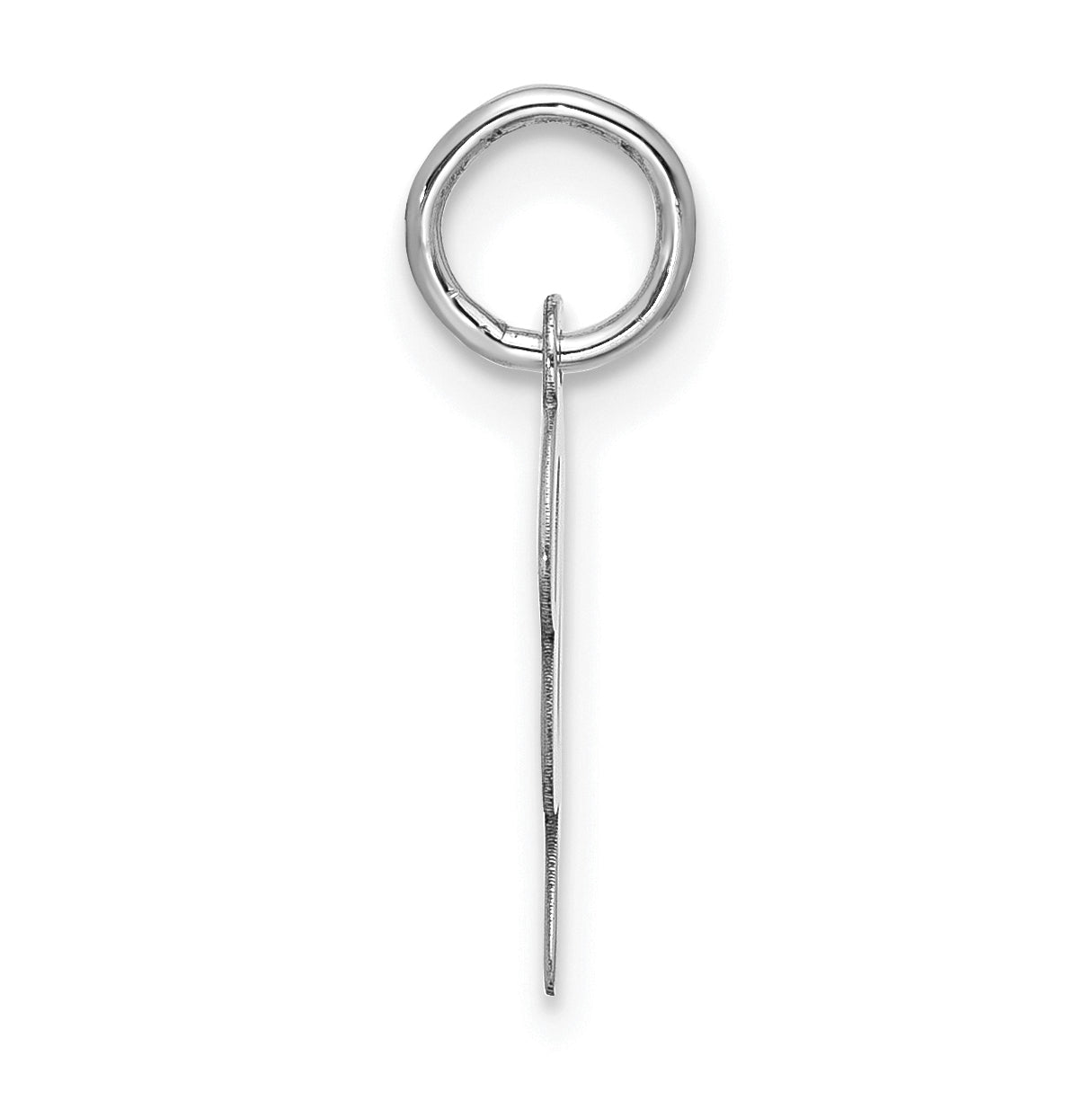 10K White Gold Small Script Initial Y Charm