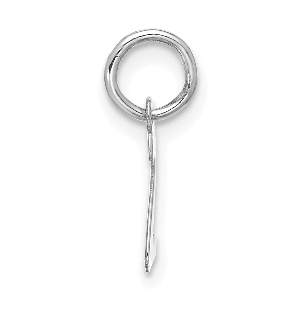 10K White Gold Small Script Initial Z Charm