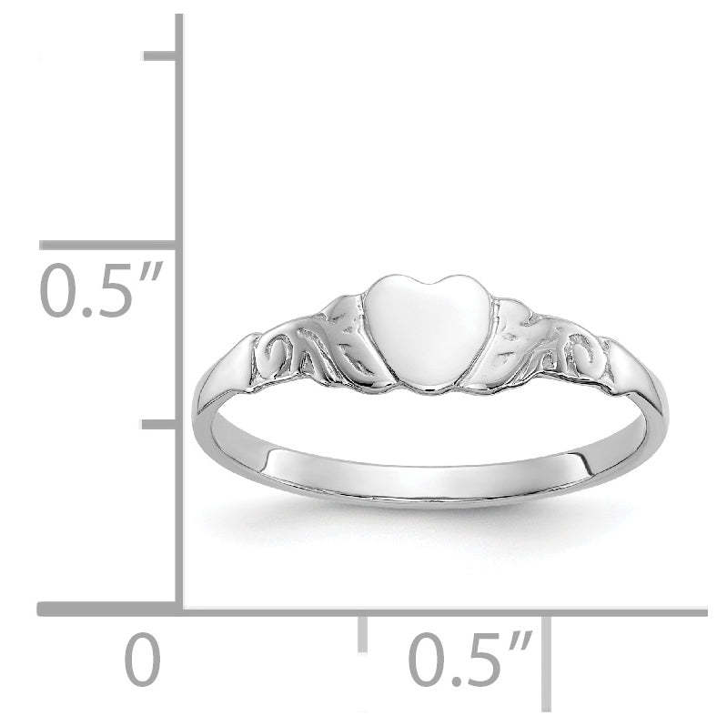 10k White Gold Heart Ring