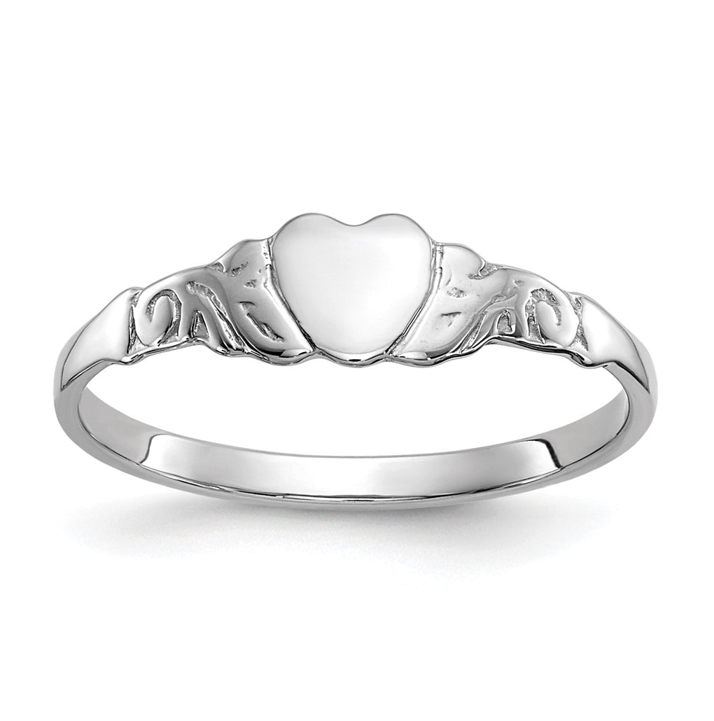 10k White Gold Heart Ring