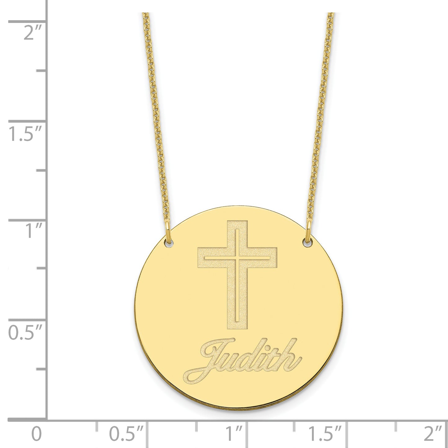 10K Yellow Gold Large Customized Circle Necklace