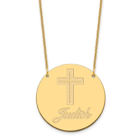 10K Yellow Gold Large Customized Circle Necklace