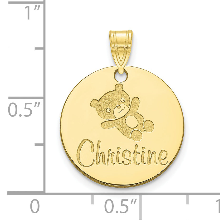 10K Yellow Gold Small Customized Circle Pendant