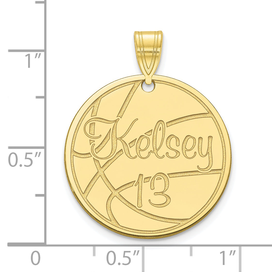 10K Yellow Gold Medium Customized Circle Pendant