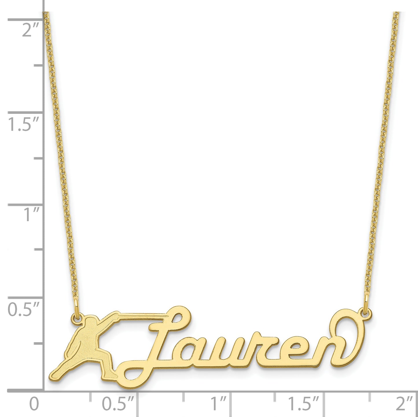 10K Yellow Gold Medium Customized Name Plate Necklace