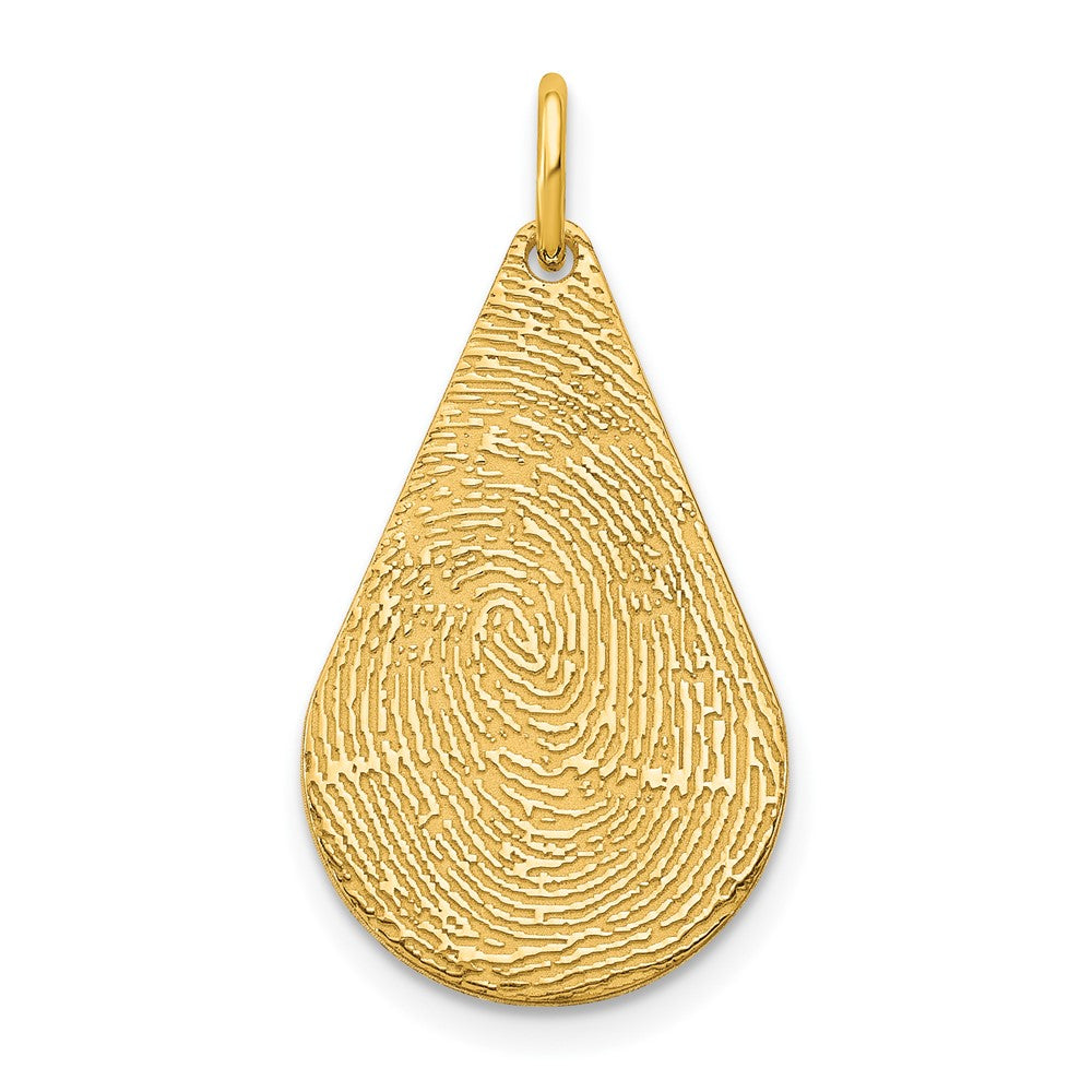 10K Yellow Gold Tear Drop Fingerprint Charm