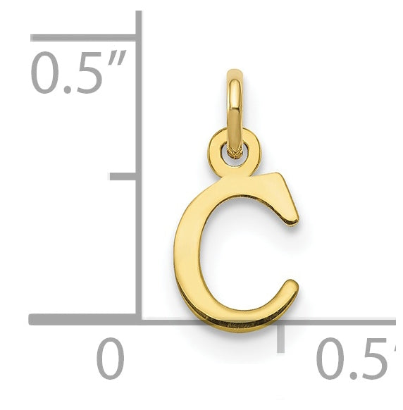 10K Yellow Gold Cutout Letter C Initial Charm