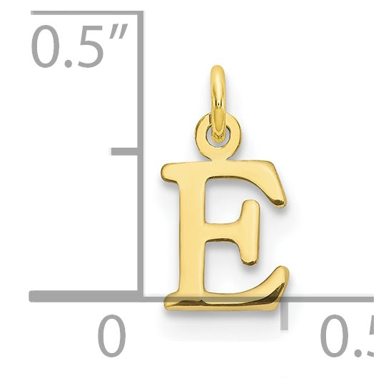 10K Yellow Gold Cutout Letter E Initial Charm