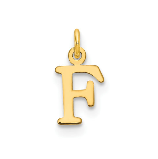 10K Yellow Gold Cutout Letter F Initial Charm