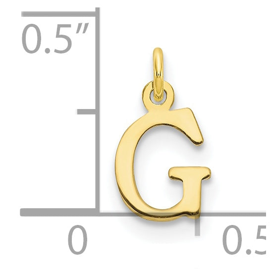 10K Yellow Gold Cutout Letter G Initial Charm