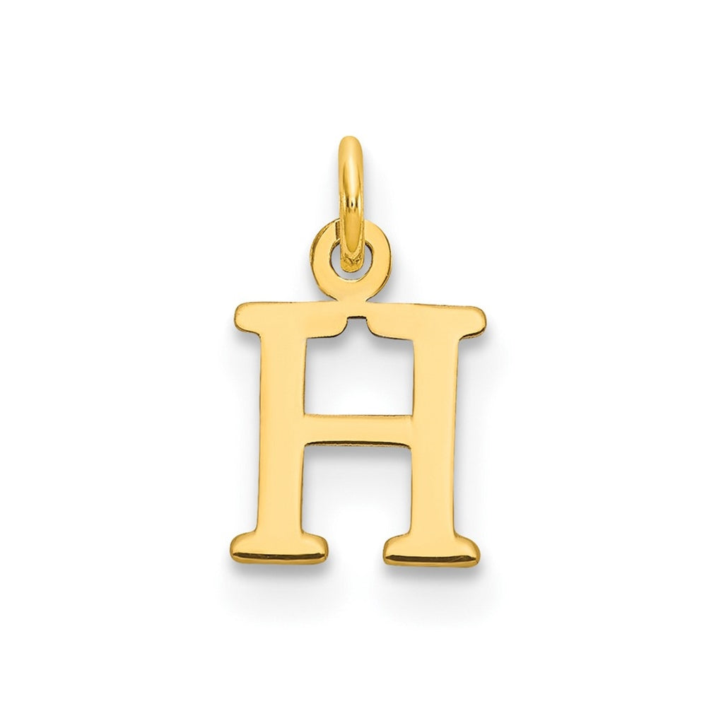 10K Yellow Gold Cutout Letter H Initial Charm