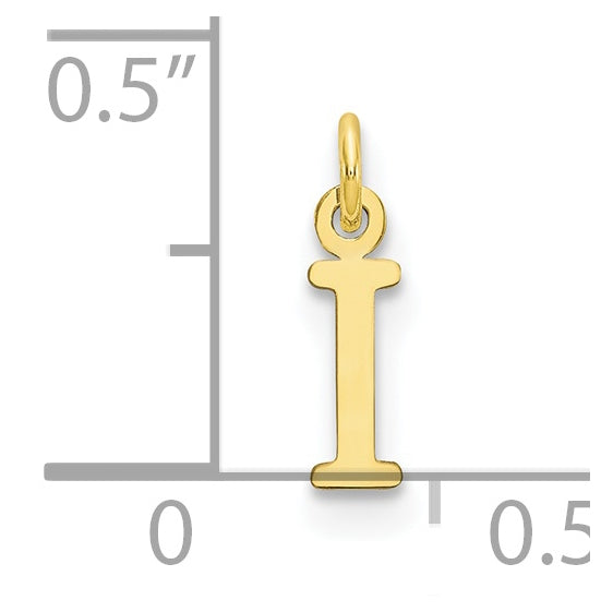 10K Yellow Gold Cutout Letter I Initial Charm