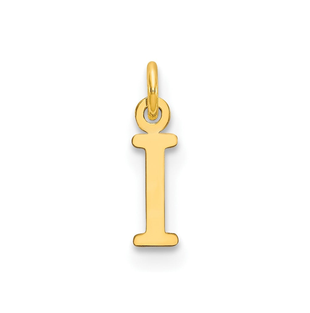 10K Yellow Gold Cutout Letter I Initial Charm