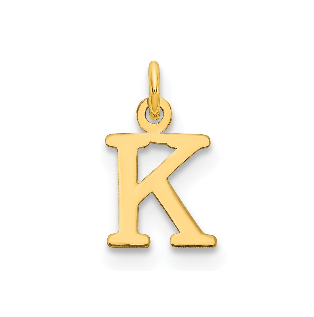 10K Yellow Gold Cutout Letter K Initial Charm
