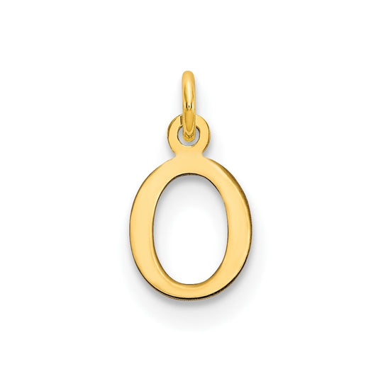 10K Yellow Gold Cutout Letter O Initial Charm