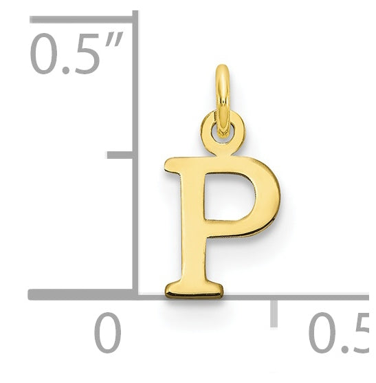 10K Yellow Gold Cutout Letter P Initial Charm