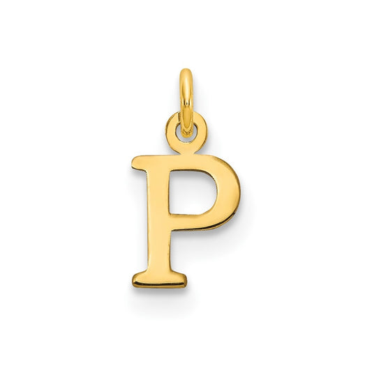 10K Yellow Gold Cutout Letter P Initial Charm