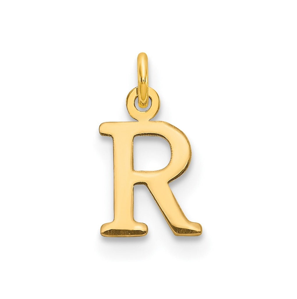 10K Yellow Gold Cutout Letter R Initial Charm