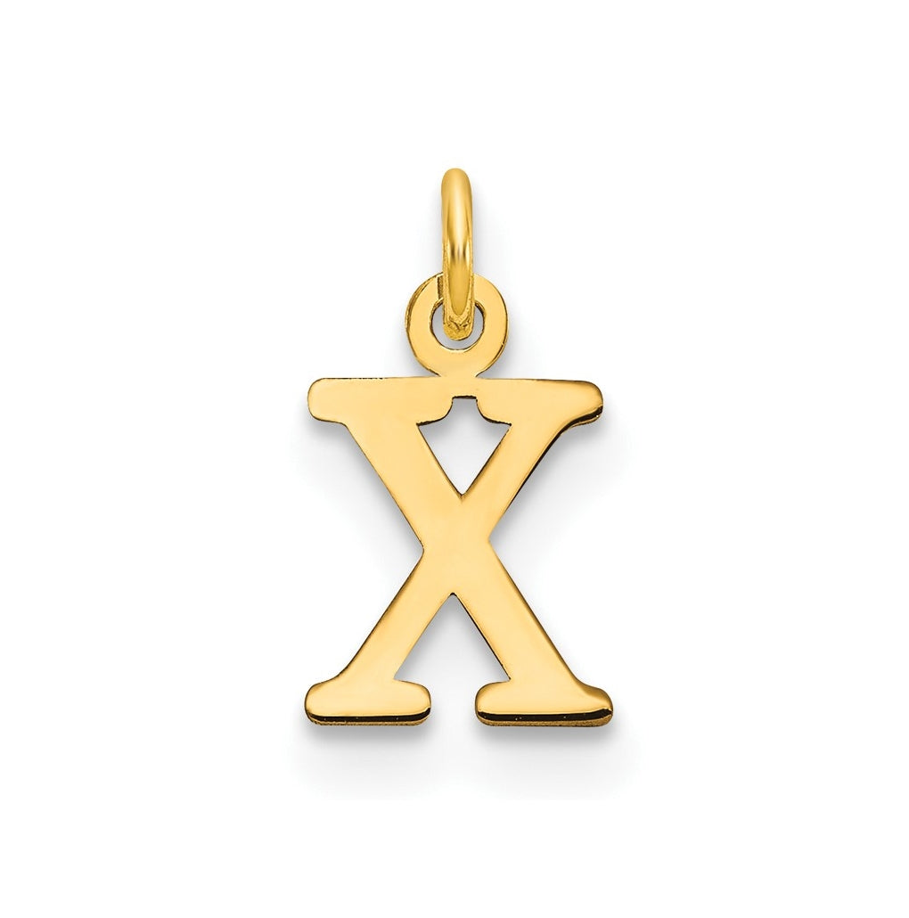 10K Yellow Gold Cutout Letter X Initial Charm