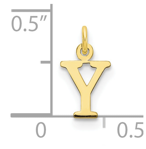 10K Yellow Gold Cutout Letter Y Initial Charm