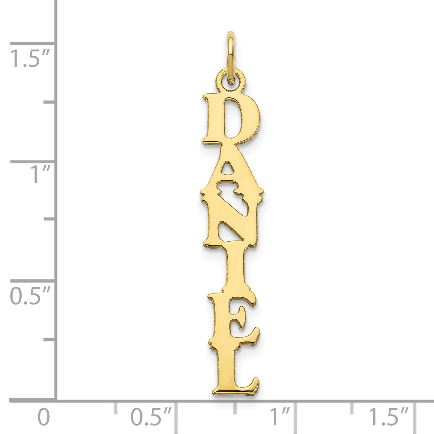 10K Yellow Gold Cooper Font Vertical Name Plate Charm