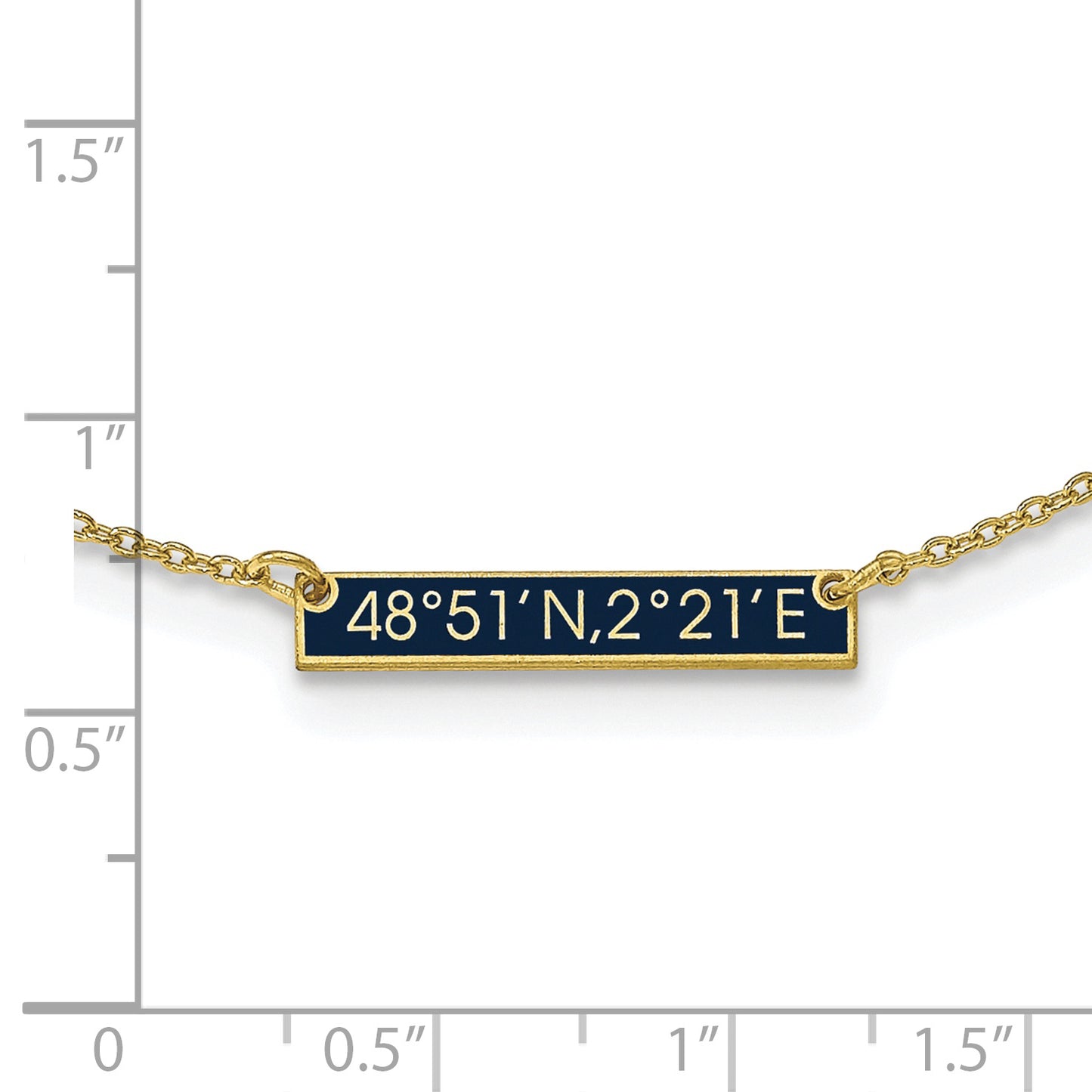 10K Yellow Gold Brushed Enameled 1 Station Necklace