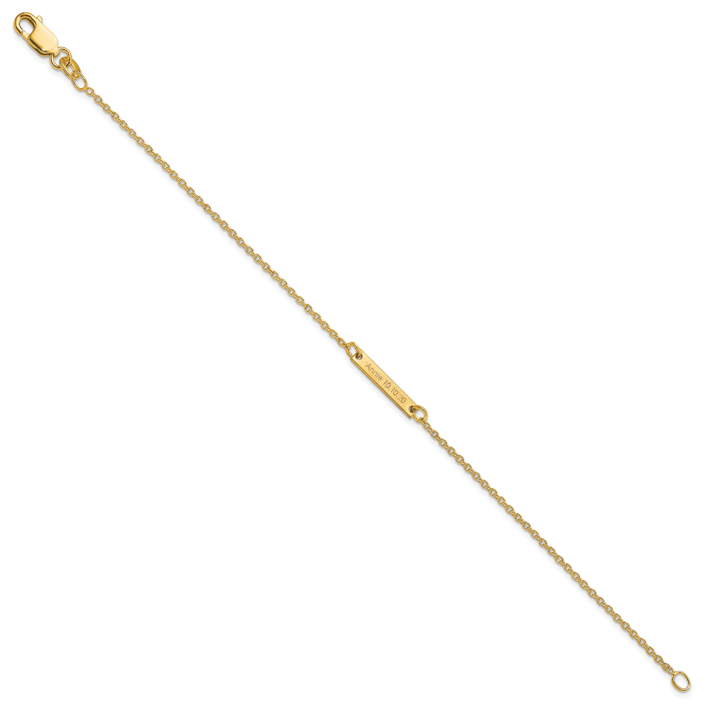 10K Yellow Gold Brushed 1 Station Bracelet