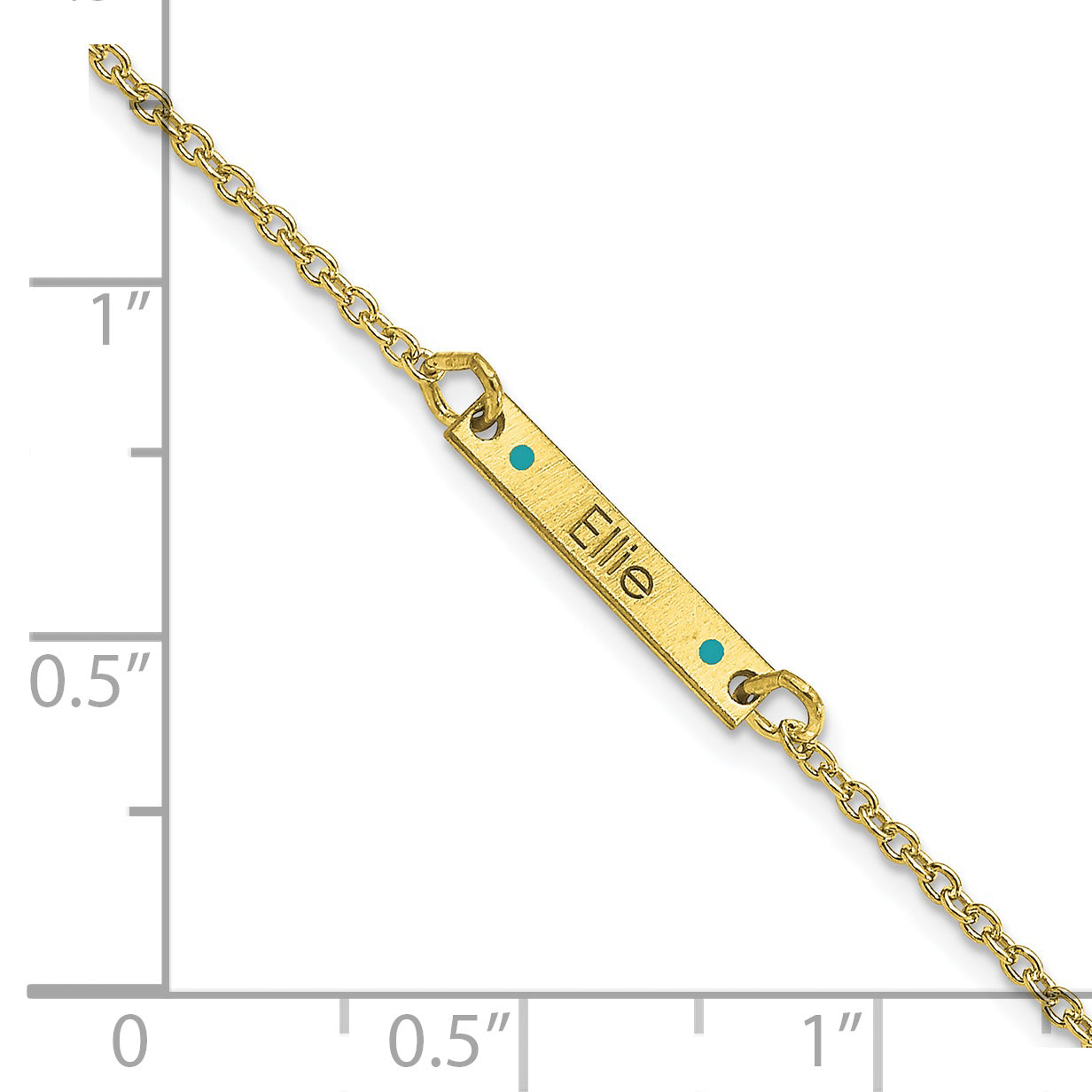 10K Yellow Gold Brushed 1 Station Enameled Bracelet