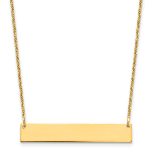 10K Yellow Gold Medium Polished Blank Bar Necklace