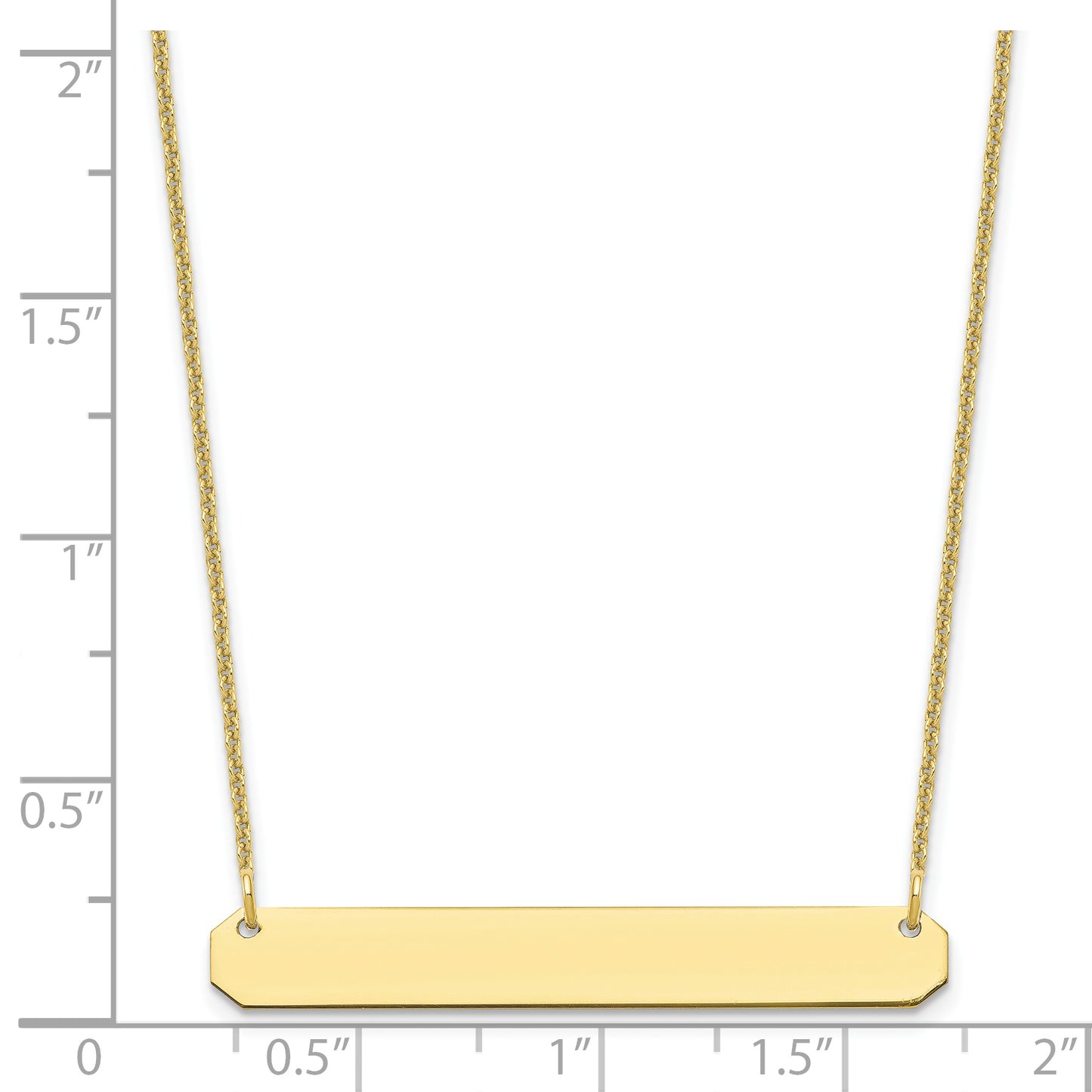 10K Yellow Gold Medium Polished Blank Bar Necklace