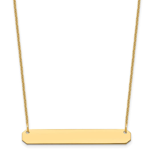 10K Yellow Gold Medium Polished Blank Bar Necklace