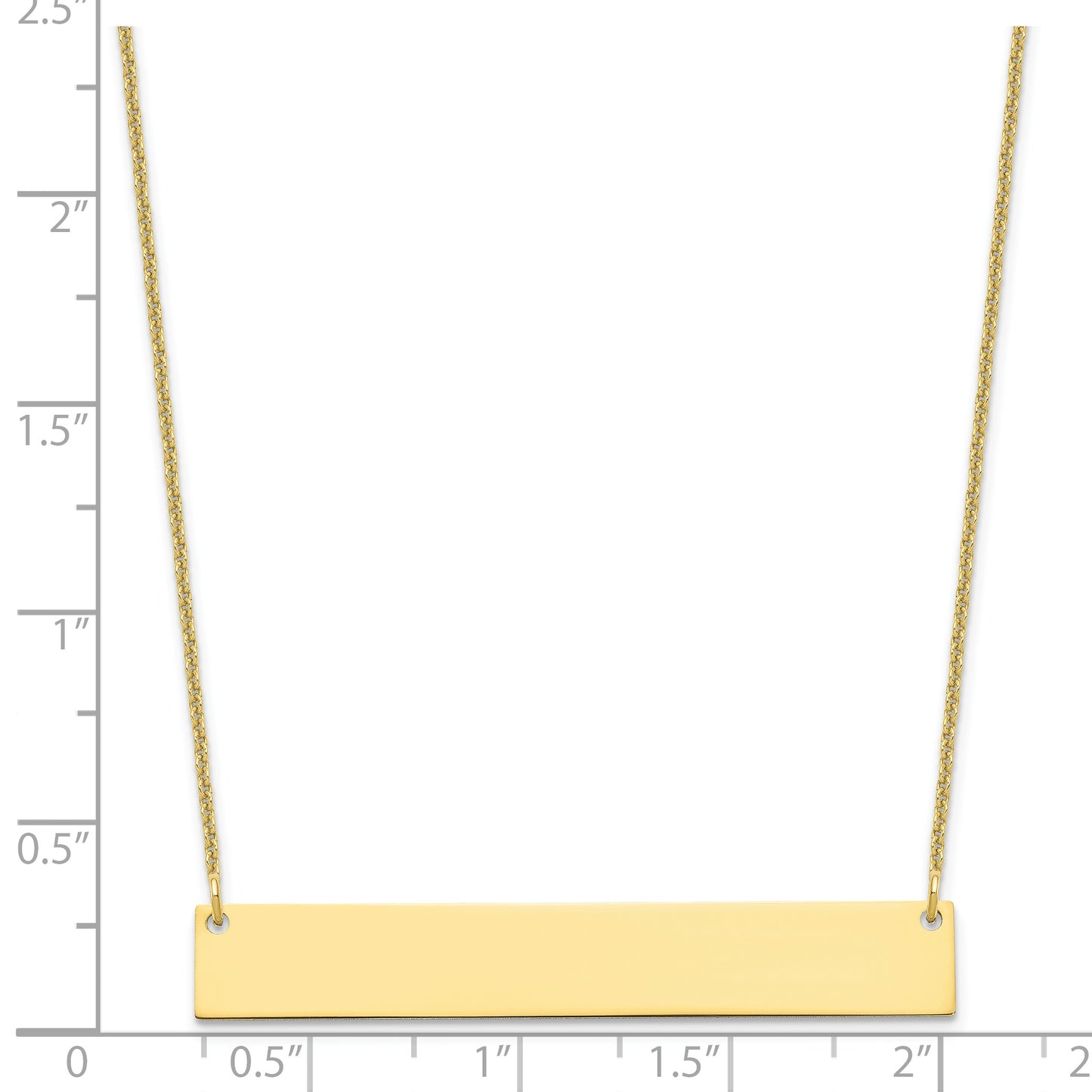 10K Yellow Gold Large Polished Blank Bar Necklace