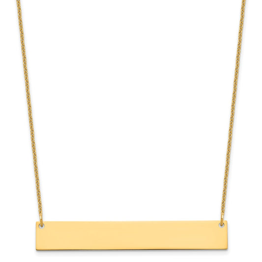 10K Yellow Gold Large Polished Blank Bar Necklace
