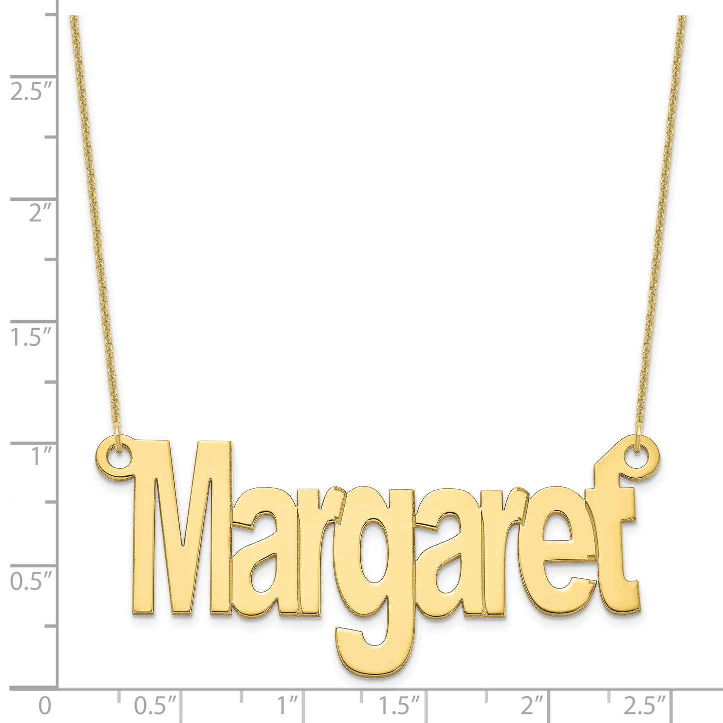 10K Yellow Gold Large Name Plate Necklace