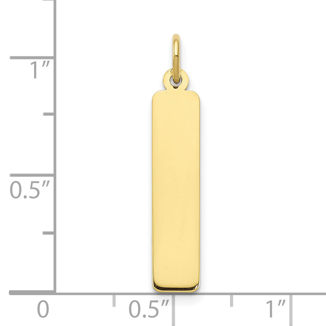 10K Yellow Gold Medium Vertical Blank Bar Charm