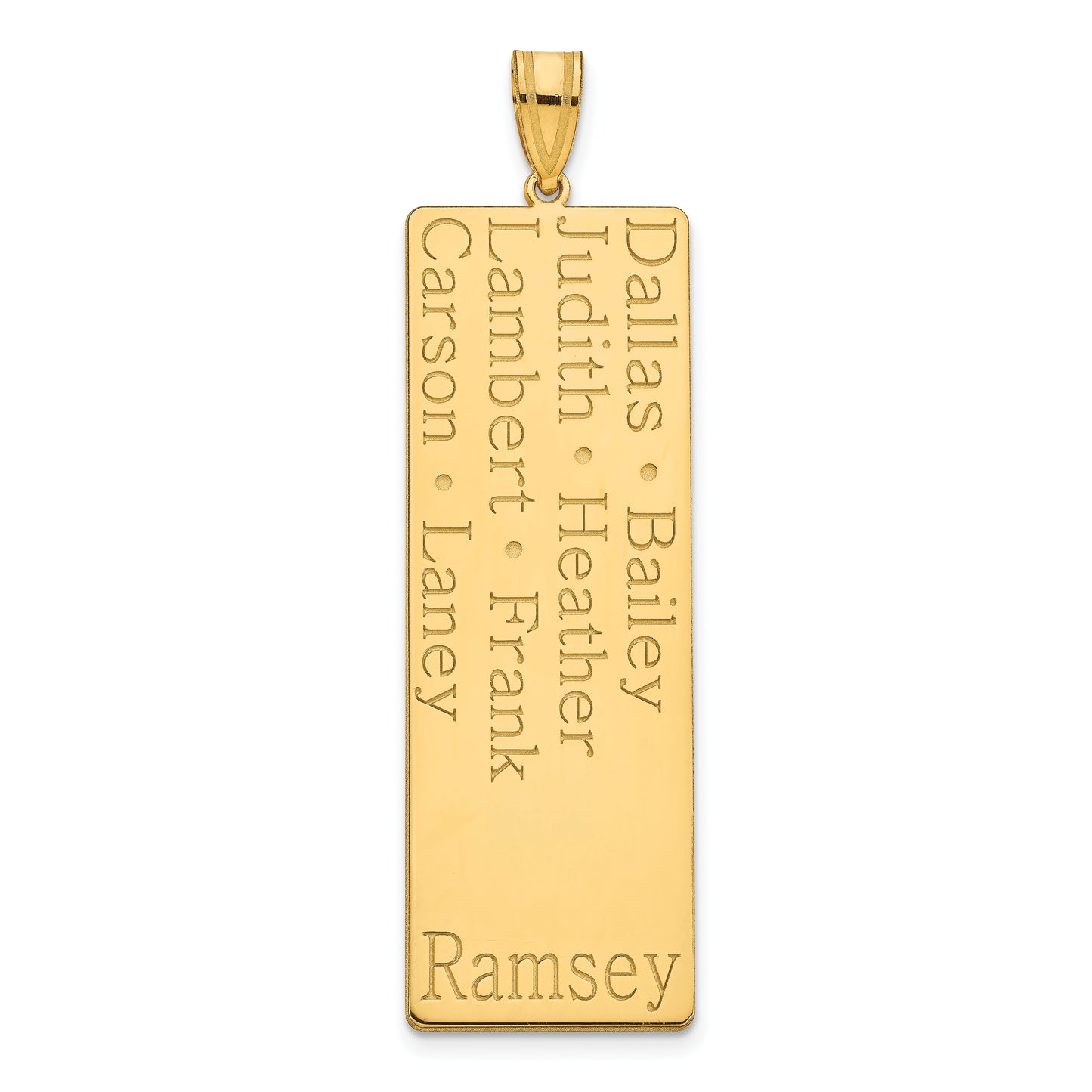 10K Yellow Gold 8 Name Family Pendant