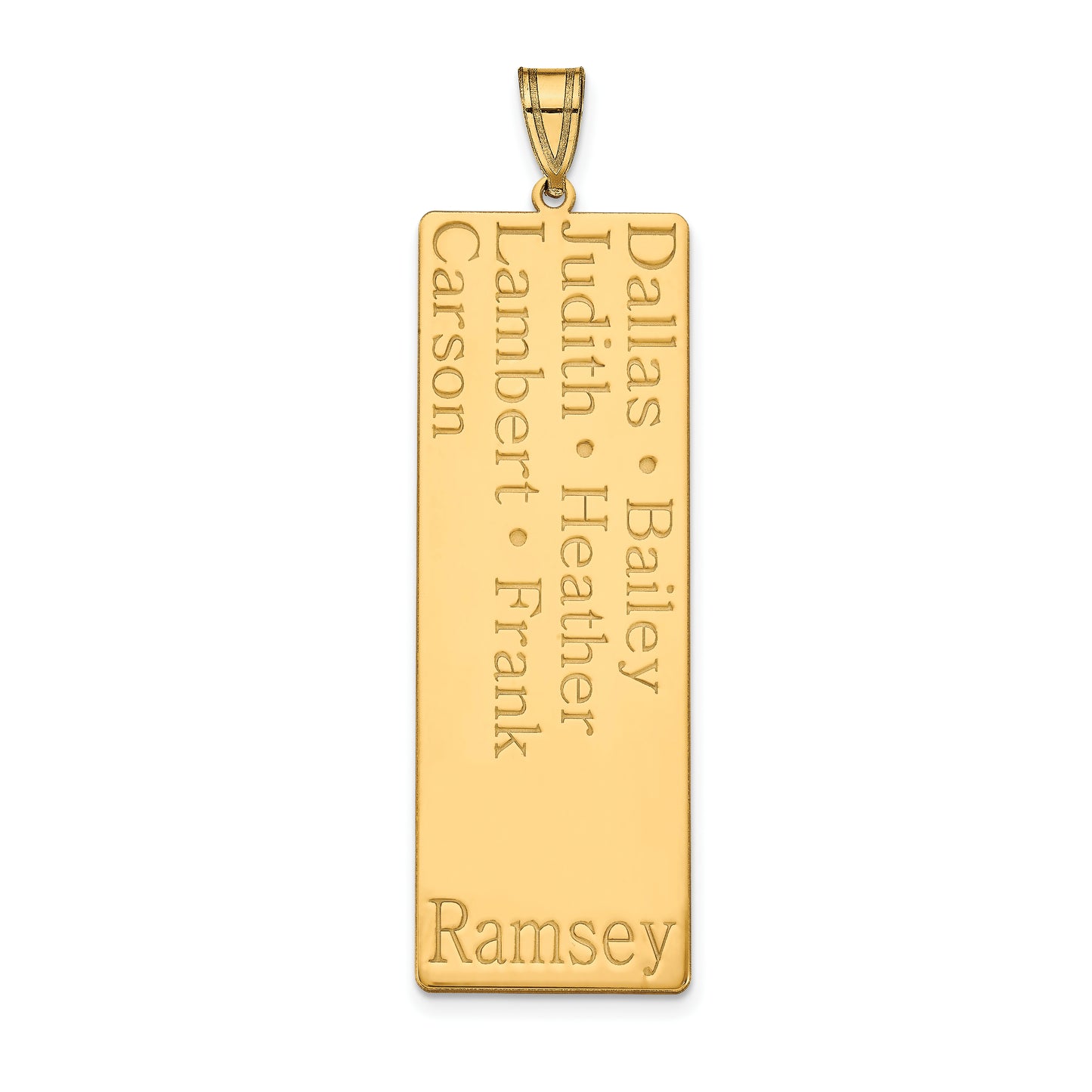 10K Yellow Gold 7 Name Family Pendant