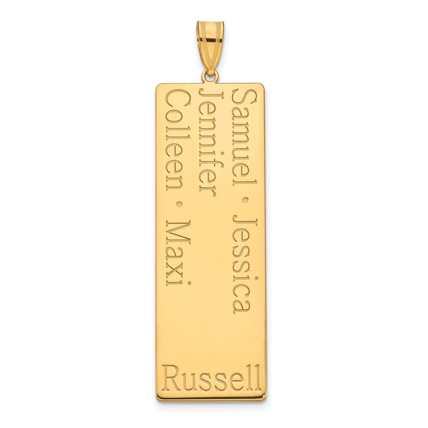 10K Yellow Gold 5 Name Family Pendant