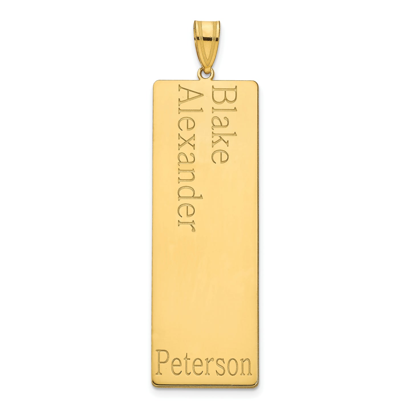 10K Yellow Gold 2 Name Family Pendant