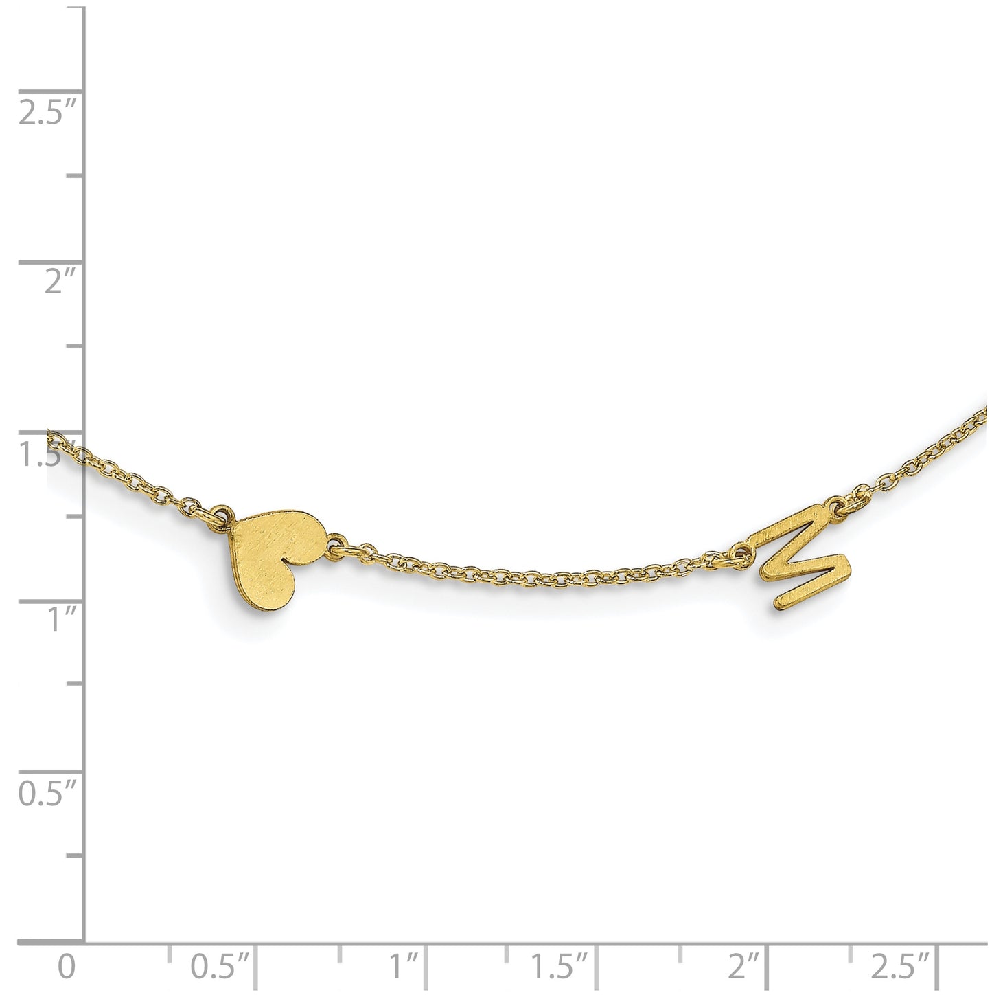 10K Yellow Gold 2 Initial/Symbol Necklace