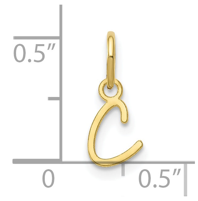 10K Yellow Gold Upper case Letter C Initial Charm