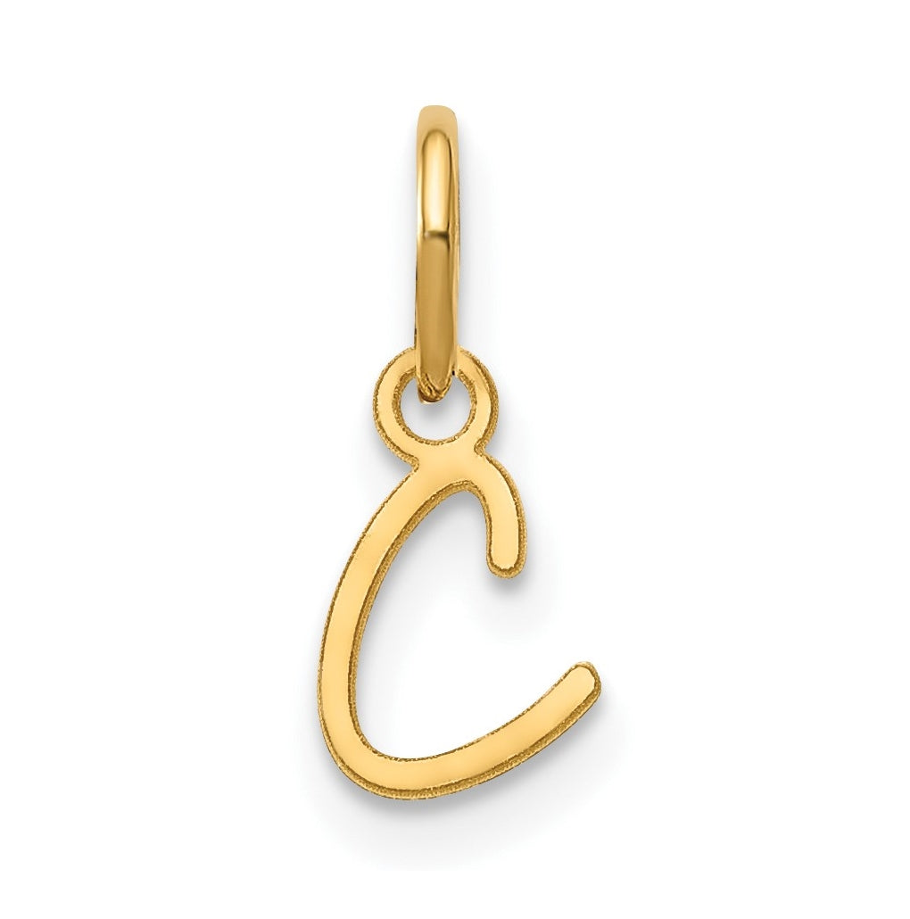 10K Yellow Gold Upper case Letter C Initial Charm