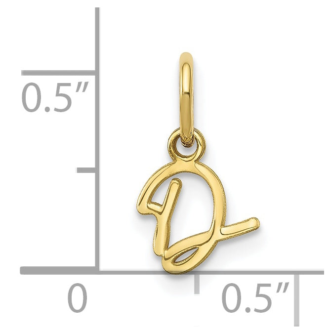 10K Yellow Gold Upper case Letter D Initial Charm