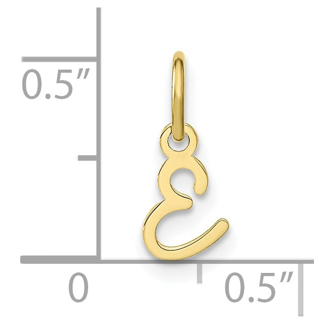 10K Yellow Gold Upper case Letter E Initial Charm