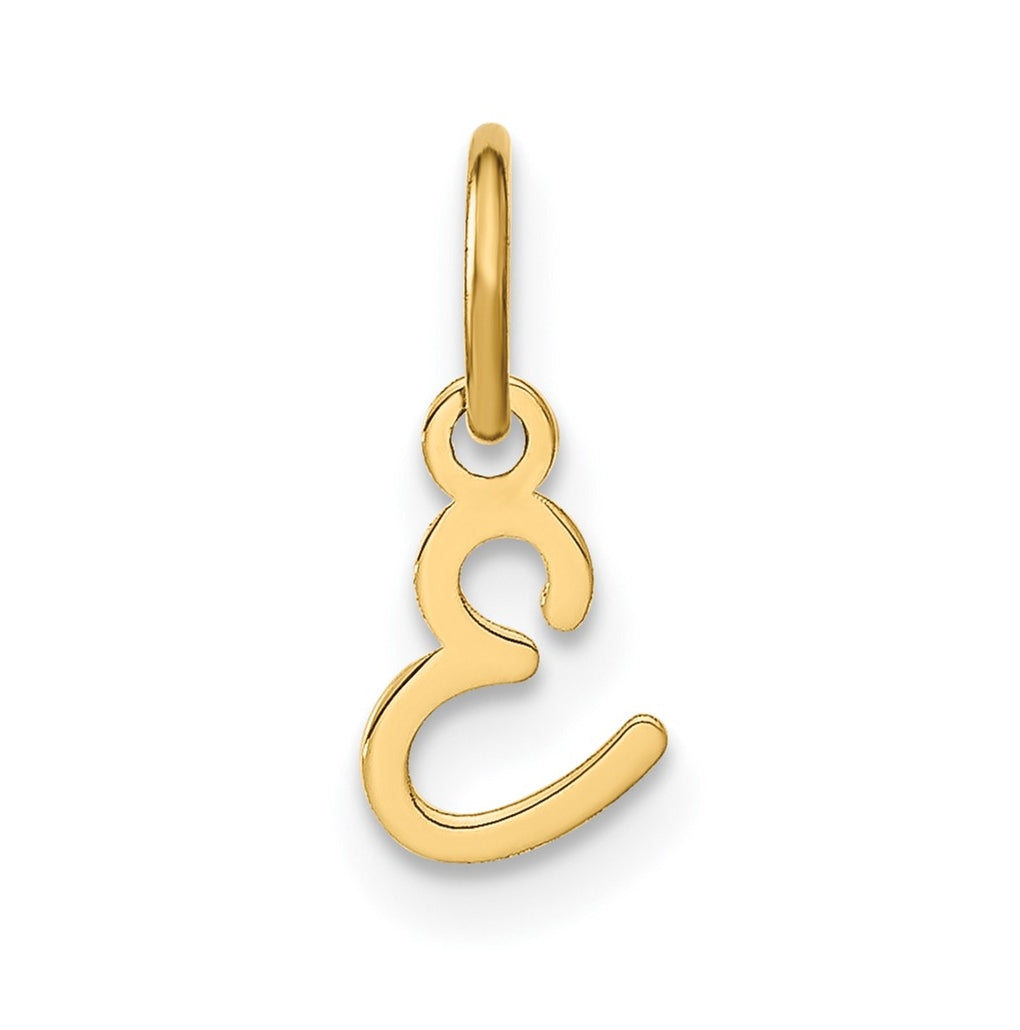 10K Yellow Gold Upper case Letter E Initial Charm