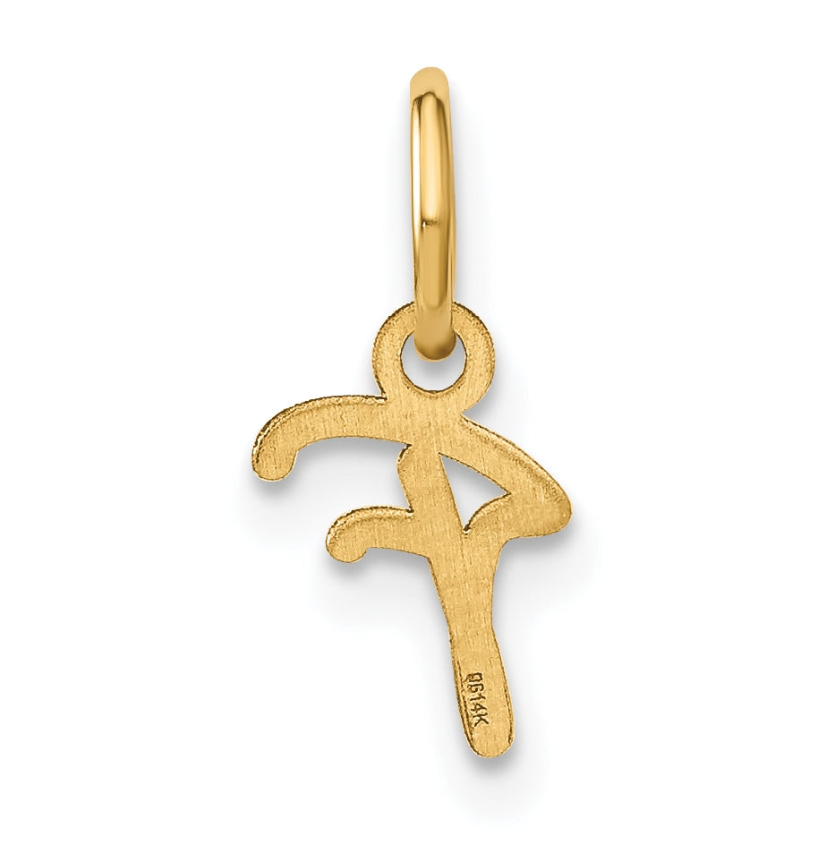 10K Yellow Gold Upper case Letter F Initial Charm
