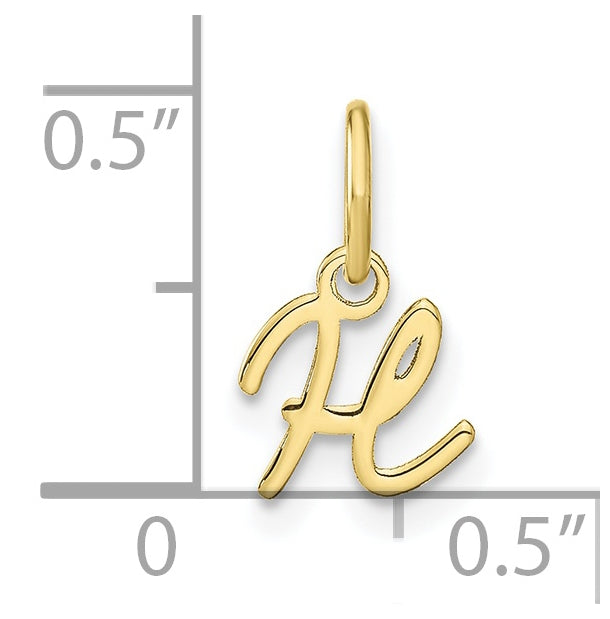 10K Yellow Gold Upper case Letter H Initial Charm
