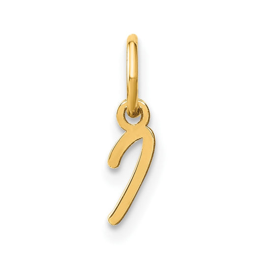 10K Yellow Gold Upper case Letter I Initial Charm